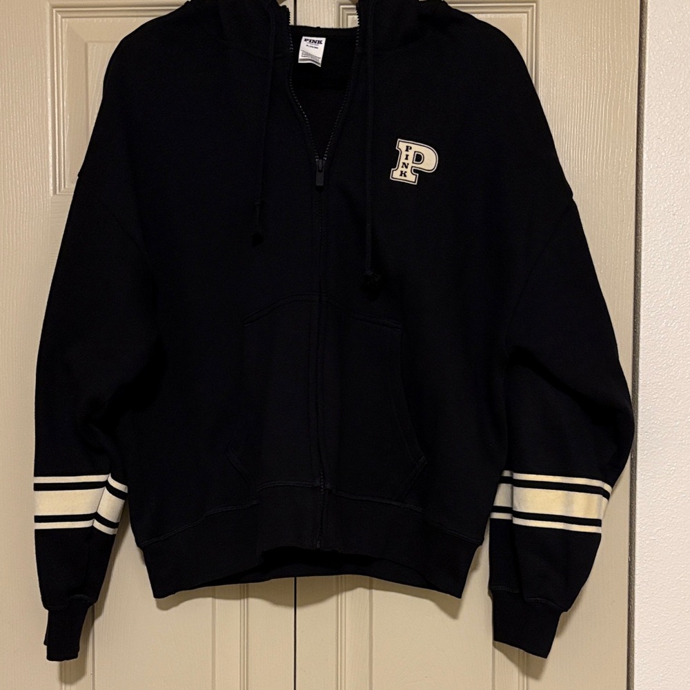 PINK Victoria's Secret Ivy Fleece Campus Full Zip Hoodie